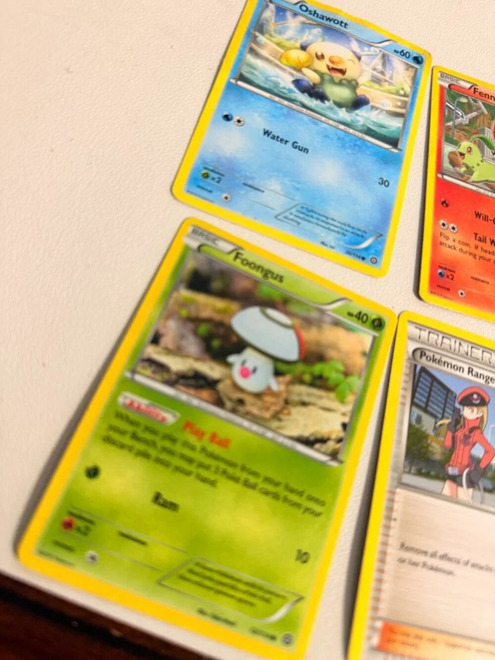Mix of 6 Pokemon cards Fennekin/Foongus/Meloetta/Oshawott/Flaaffy